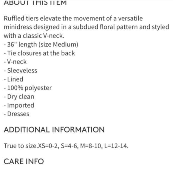 NWT Lenon Floral Tiered Dress - Picture 9 of 9